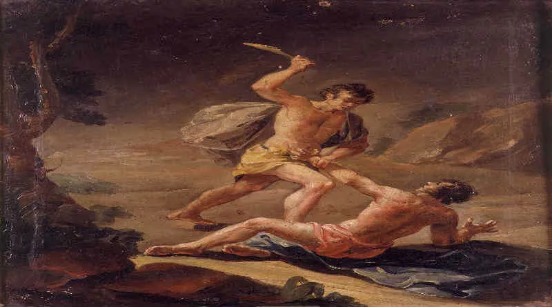 quadro representando o homicídio de Caim contra Abel