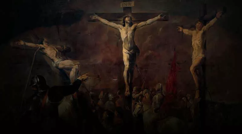 imagem de Jesus crucificado e os ladrões