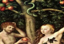 quadro de Eva entregando fruto a Adão
