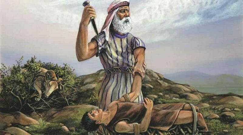 quadro representando o sacrifício de Isaque por Abraão