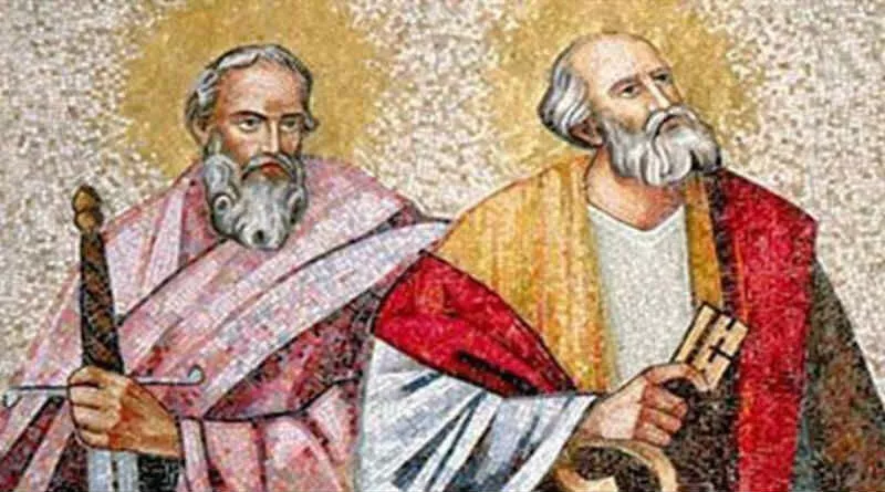 Pintura representando os apóstolos Pedro e Paulo