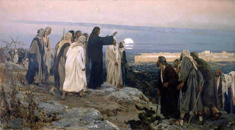 pintura do Cristo no Sermão da montanha
