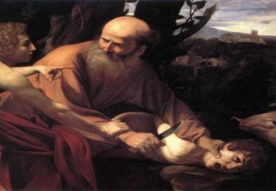 pintura do anjo alertando Abraão para não imolar o seu filho