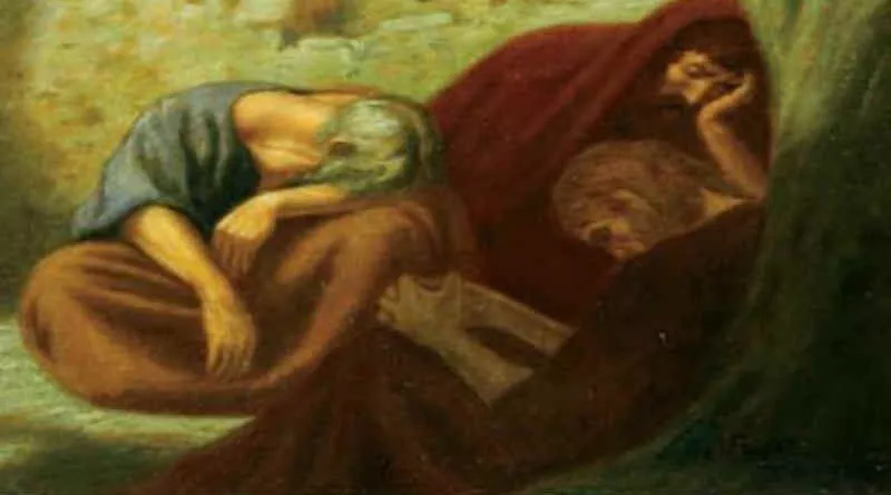 pintura de duas pessoas dormindo