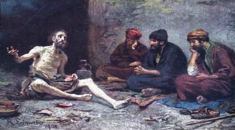 pintura de Jó e os seus três amigos