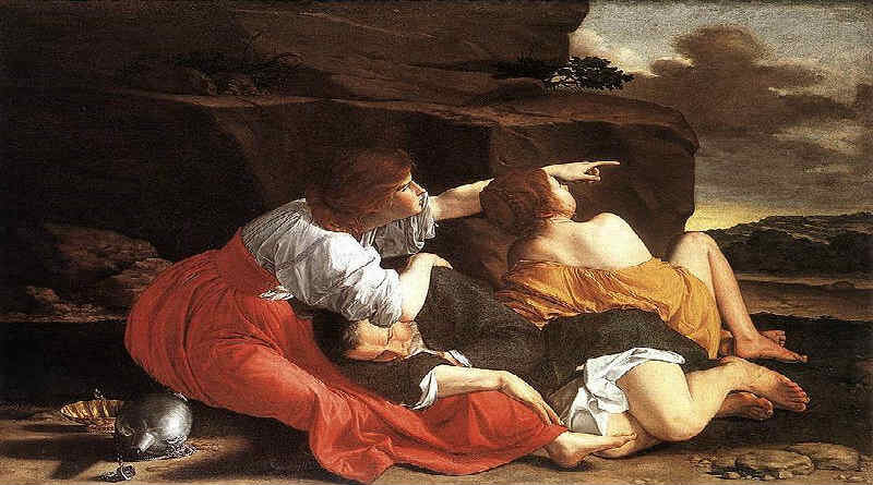 pintura representando Ló e suas duas filhas