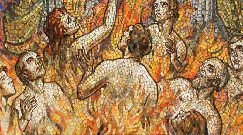 pintura representando pessoas no inferno