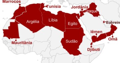 mapa das nações que compõe a primavera árabe