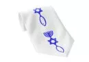 gravata com simbolos do judaimo messianico