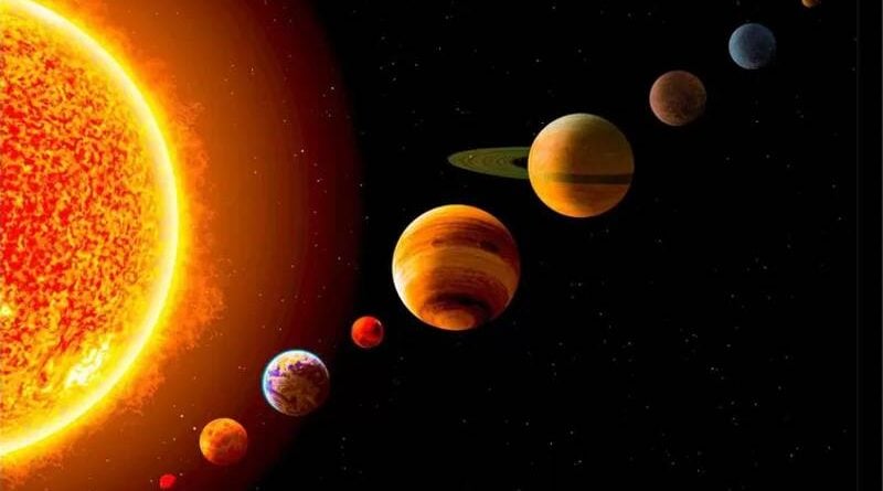 o sol e vários planetas