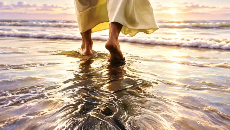 Jesus Cristo: O Verbo Eterno, O Homem Que Se Fez Servo E O Senhor Glorificado Imagem De Pés Andando Sobre Águas